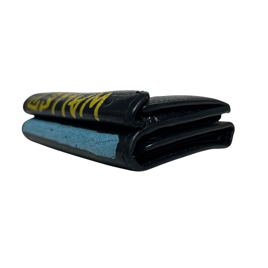 希少✨バレンシアガ ペーパーミニウォレット グラフィティ レザー ブラック