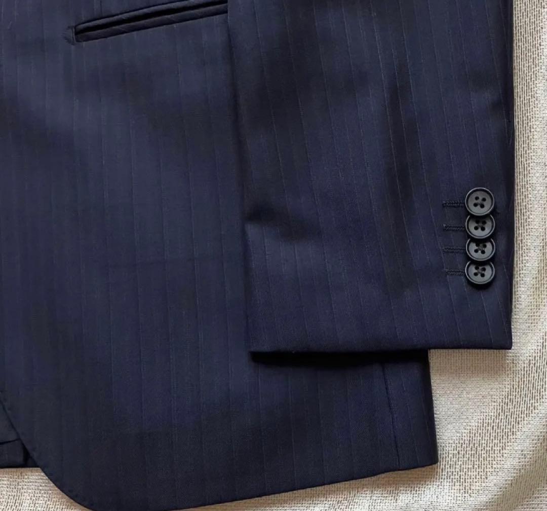 カノニコ　Y7スリム　ネイビー　ピンストライプ　美品　スーツ　トップバリュー