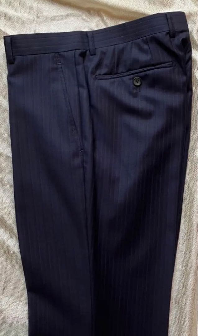 カノニコ　Y7スリム　ネイビー　ピンストライプ　美品　スーツ　トップバリュー
