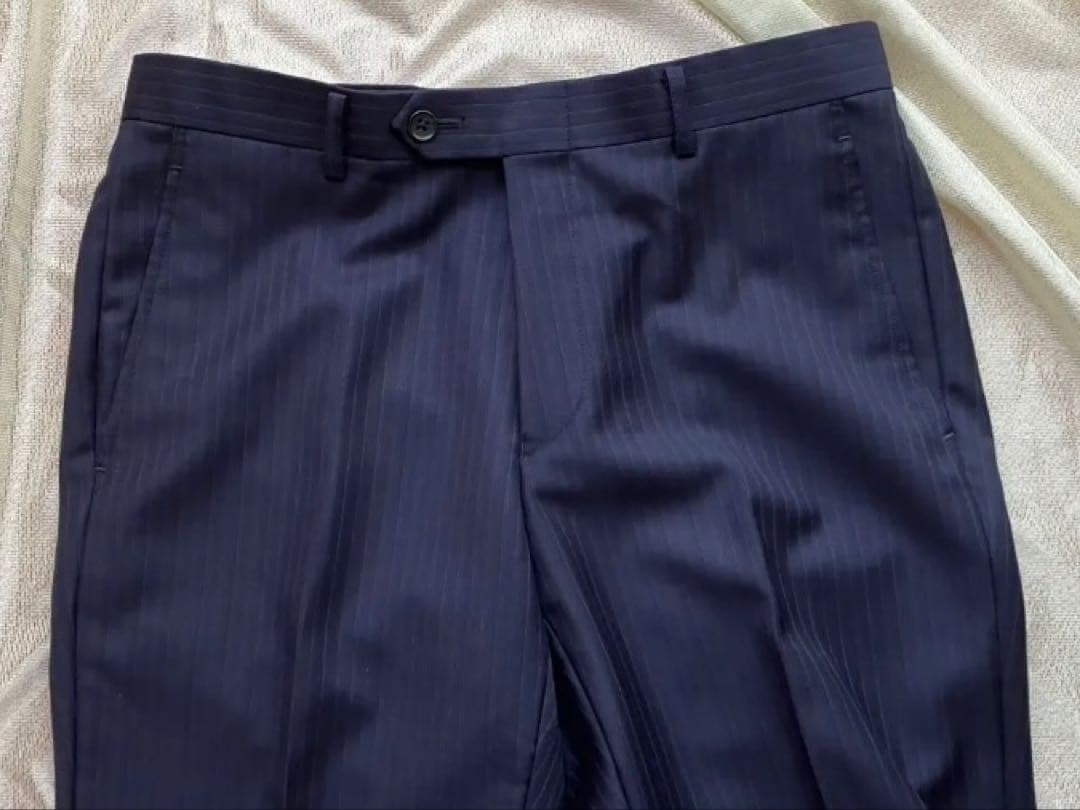 カノニコ　Y7スリム　ネイビー　ピンストライプ　美品　スーツ　トップバリュー