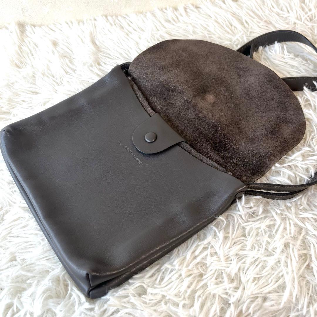 JURGEN LEHL ヨーガンレール レザー ショルダーバッグ　ダークグレー
