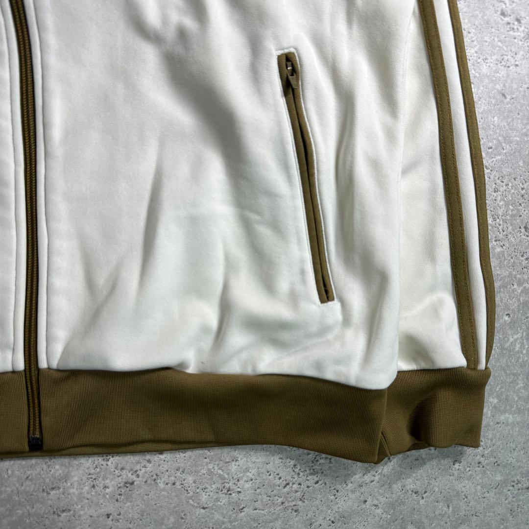 【希少】adidas 90s トラックジャケット 銀タグ ベージュ ホワイト L