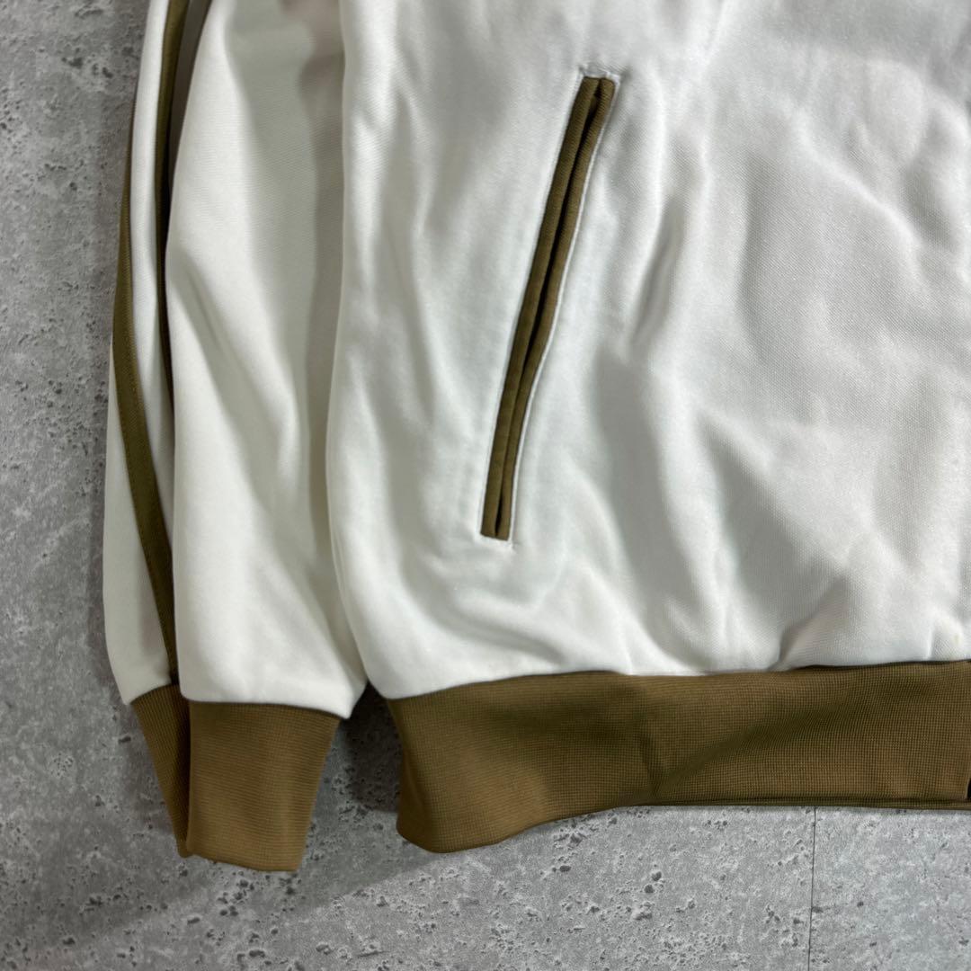 【希少】adidas 90s トラックジャケット 銀タグ ベージュ ホワイト L