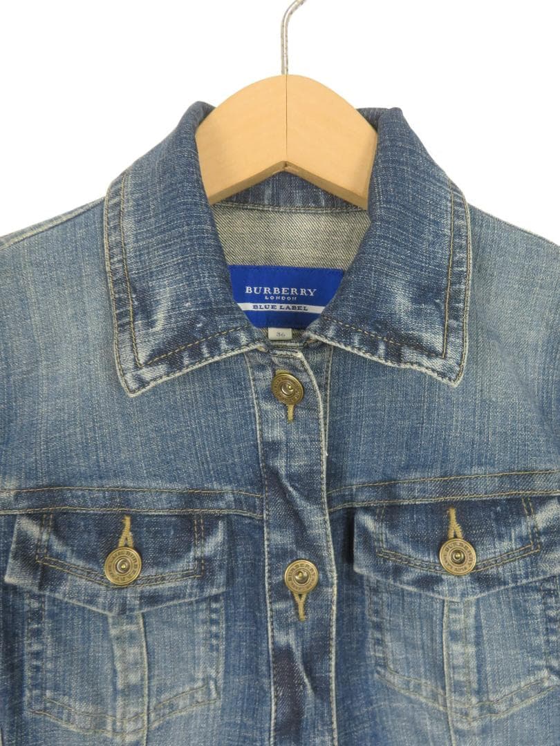 バーバリーブルーレーベル ノバチェック ストレッチ Gジャン 36 レディース