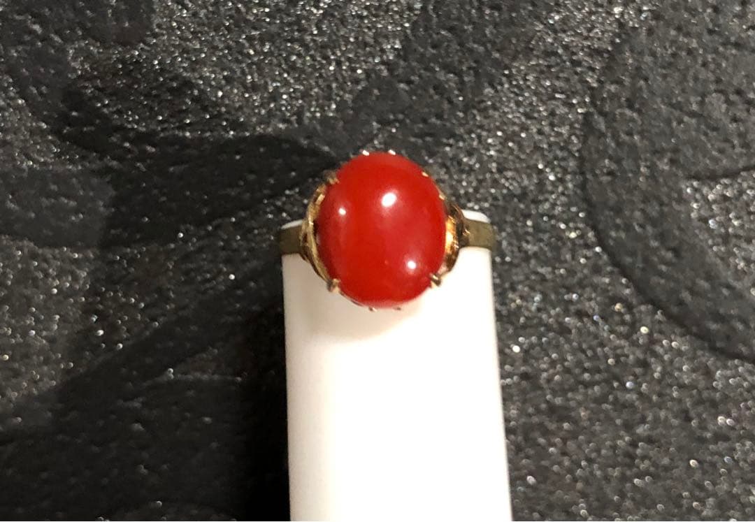 天然　珊瑚　リング　指輪　k18 高知サンゴ工房