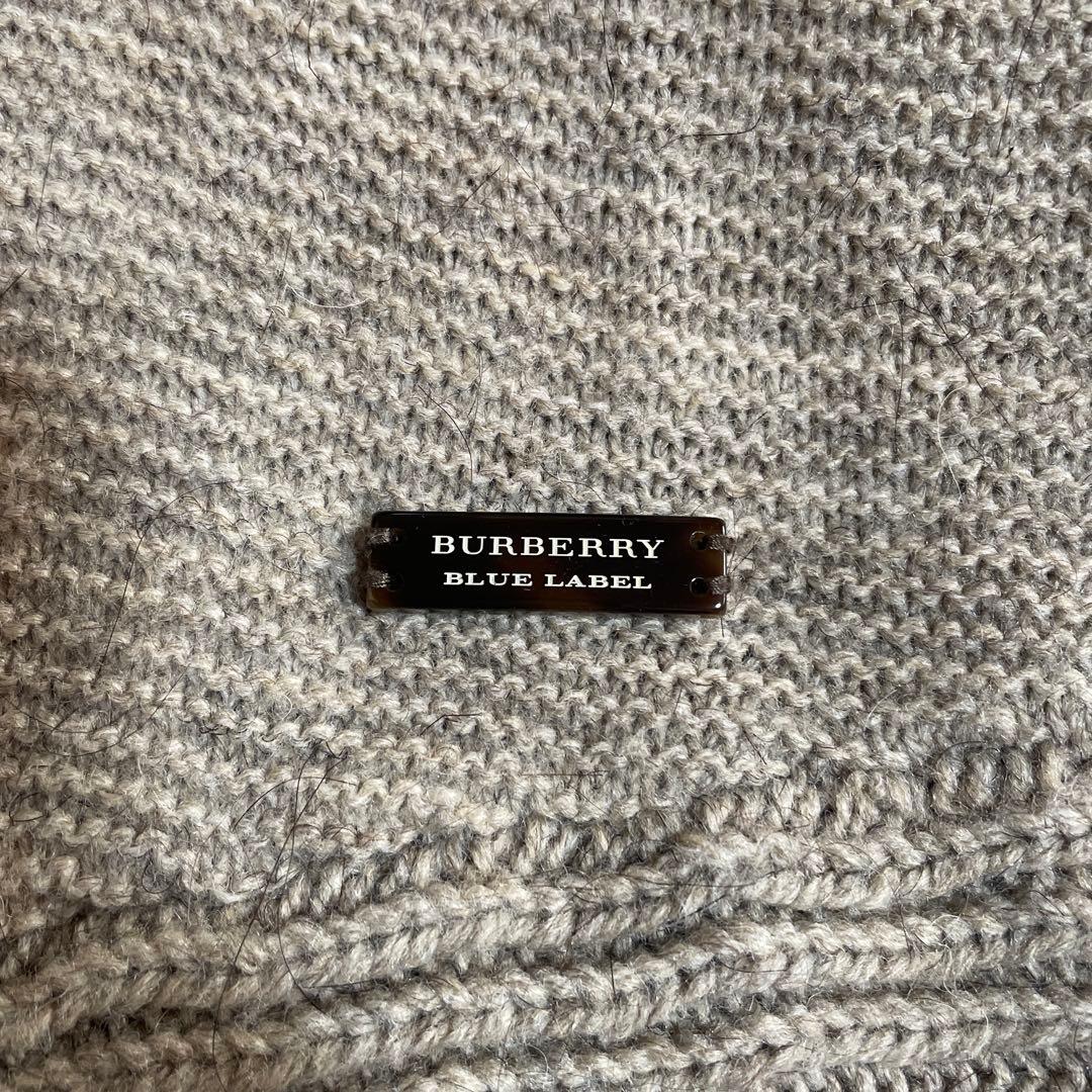 美品 バーバリー　ブルーレーベル 　ケーブル編み ニット　ポンチョ