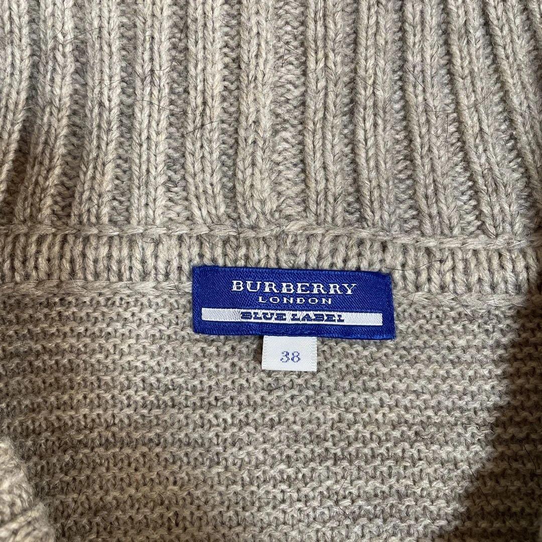美品 バーバリー　ブルーレーベル 　ケーブル編み ニット　ポンチョ