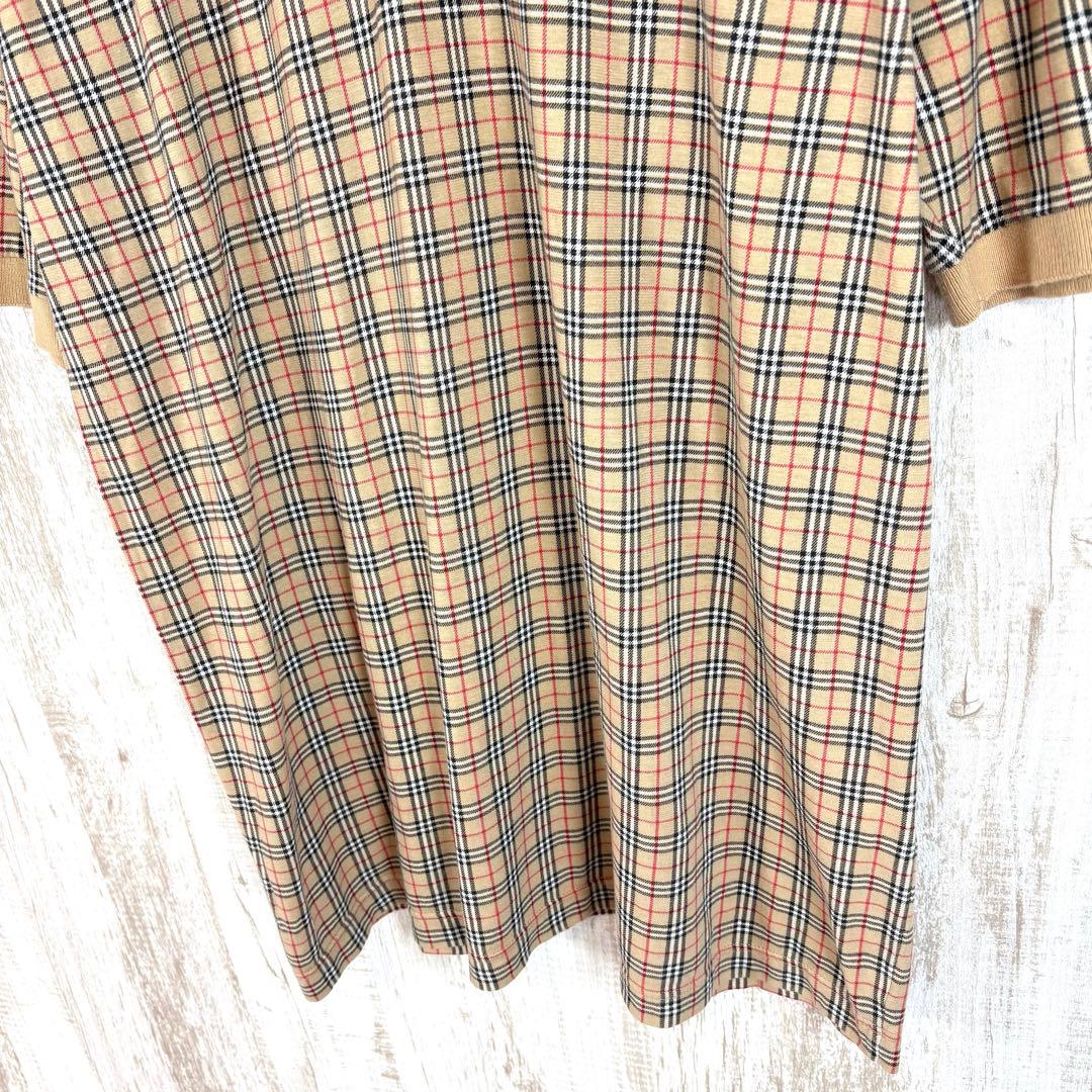 90s Burberrys バーバリー 定番 ノバチェック ロゴ刺繍 ポロシャツ