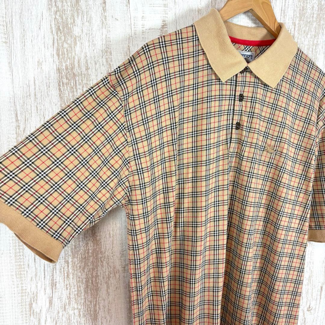 90s Burberrys バーバリー 定番 ノバチェック ロゴ刺繍 ポロシャツ