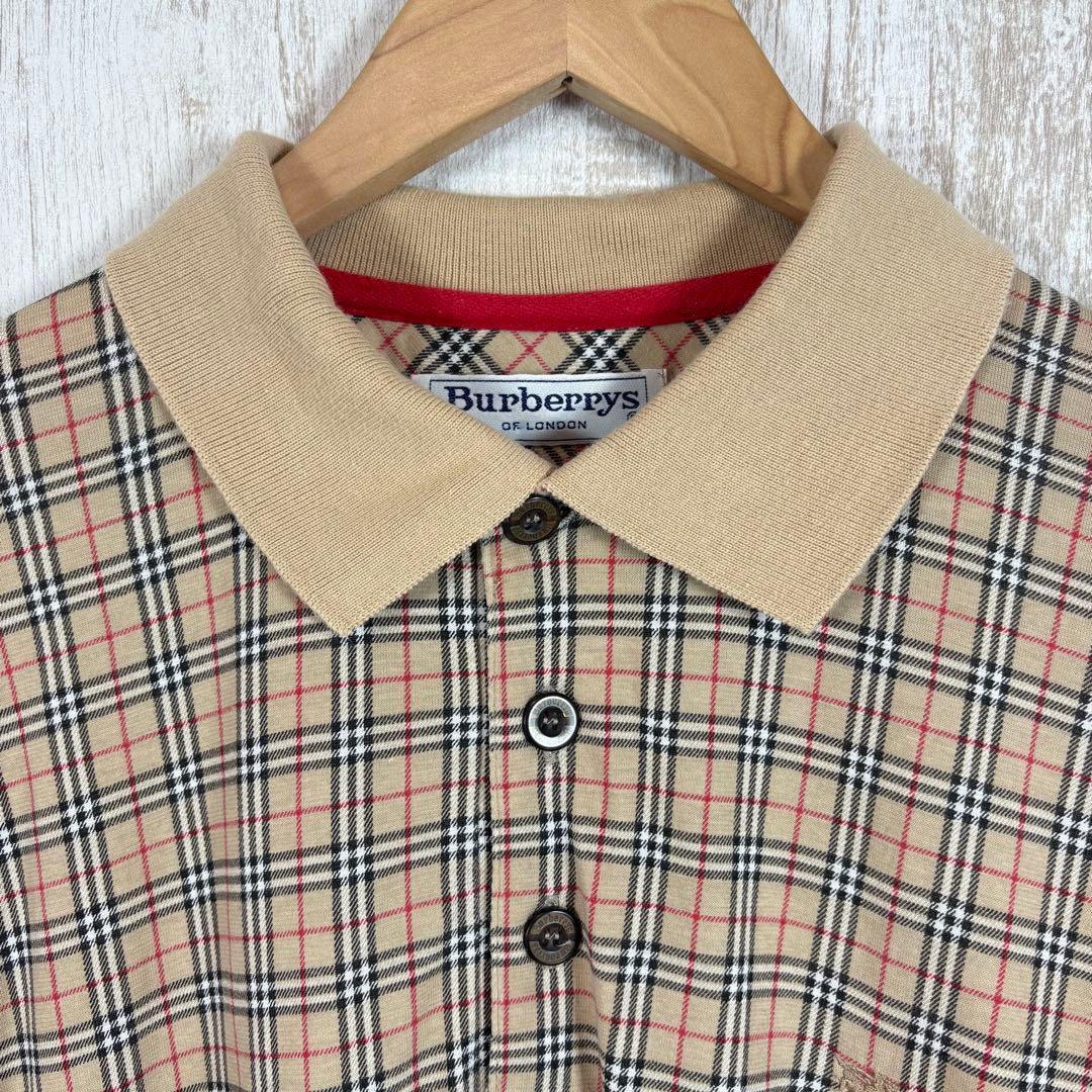 90s Burberrys バーバリー 定番 ノバチェック ロゴ刺繍 ポロシャツ