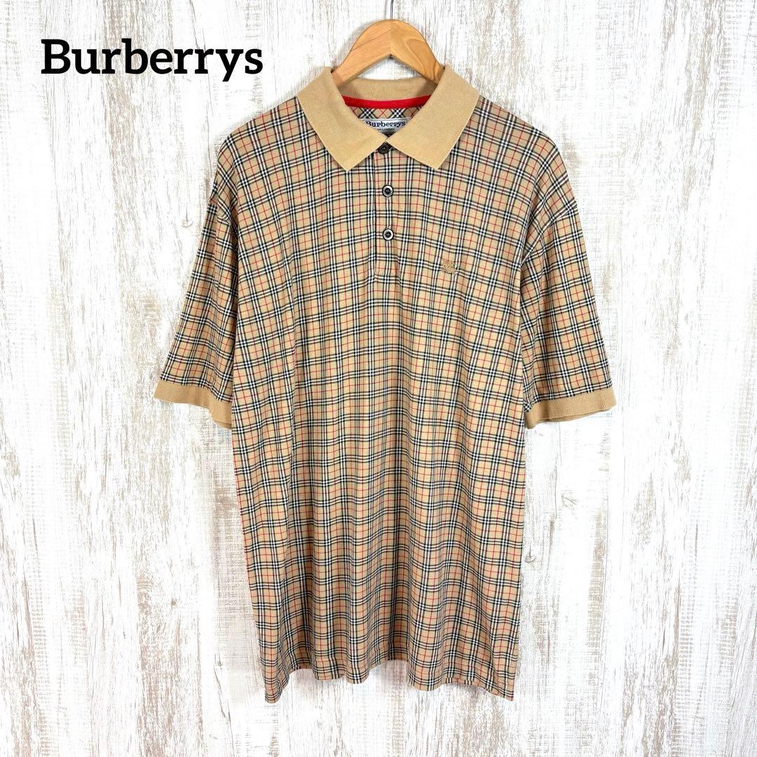 90s Burberrys バーバリー 定番 ノバチェック ロゴ刺繍 ポロシャツ