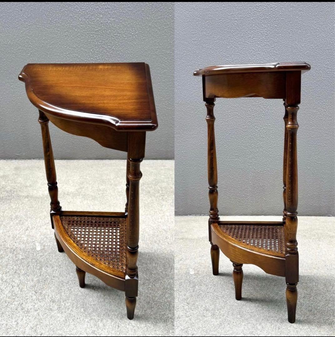 カリモク コロニアル コーナーラック アンティーク ビンテージ ラック ろくろ脚