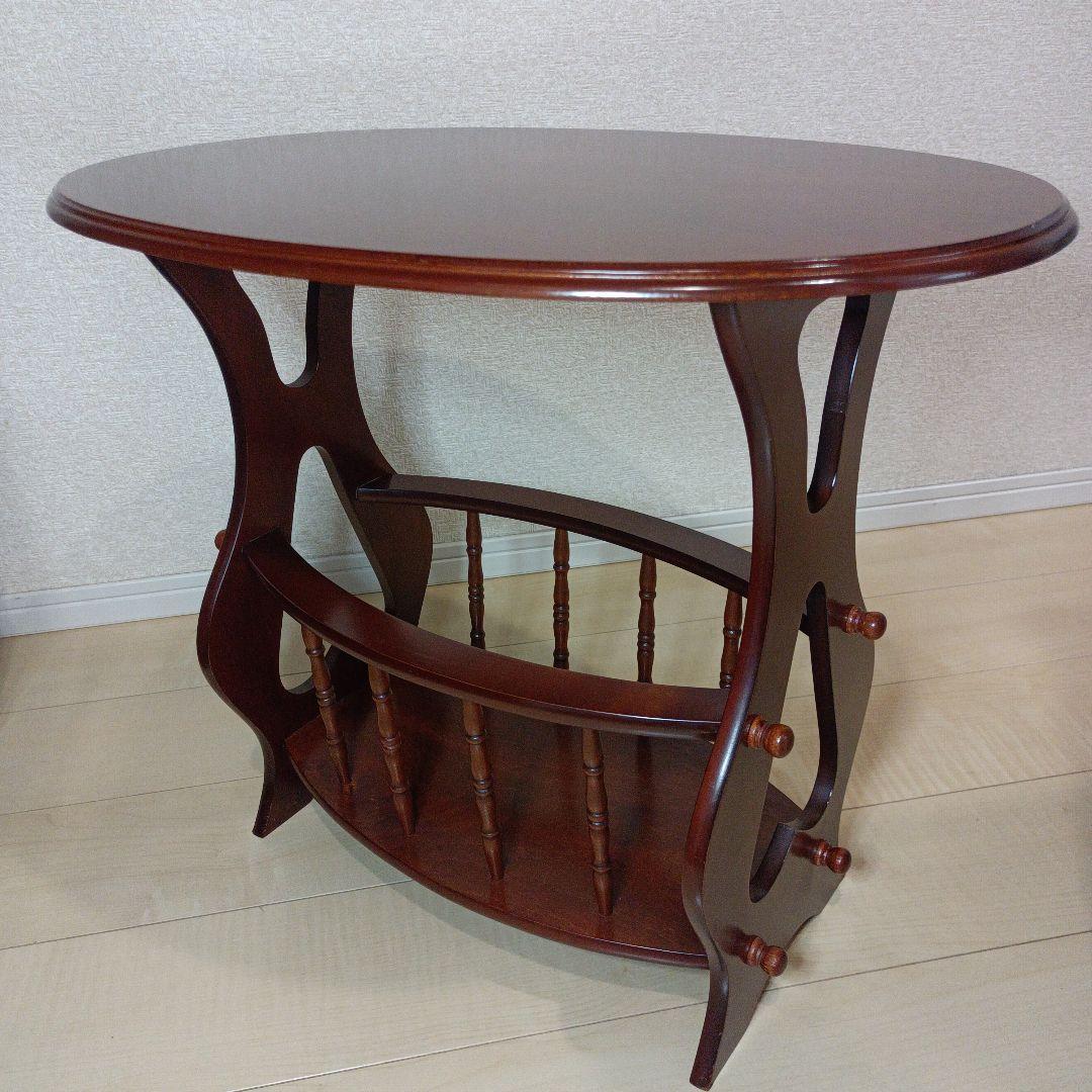 英国ビンテージ　レトロ楕円形サイドテーブル　アンティーク