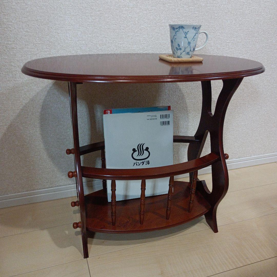 英国ビンテージ　レトロ楕円形サイドテーブル　アンティーク