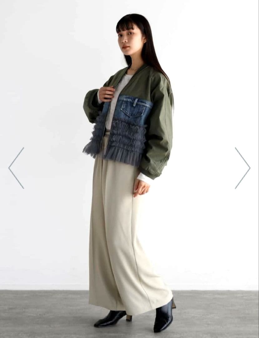 RADIATE デニム×チュールドッキングブルゾン