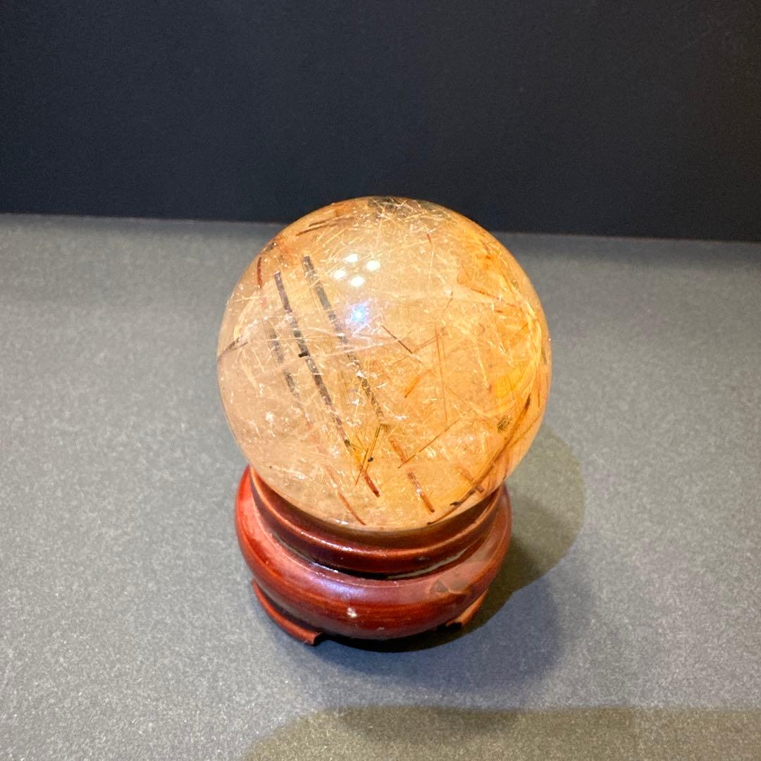 天然石 希少価値 丸玉 ルチルクォーツ 年末✨️特別値下げ✨️