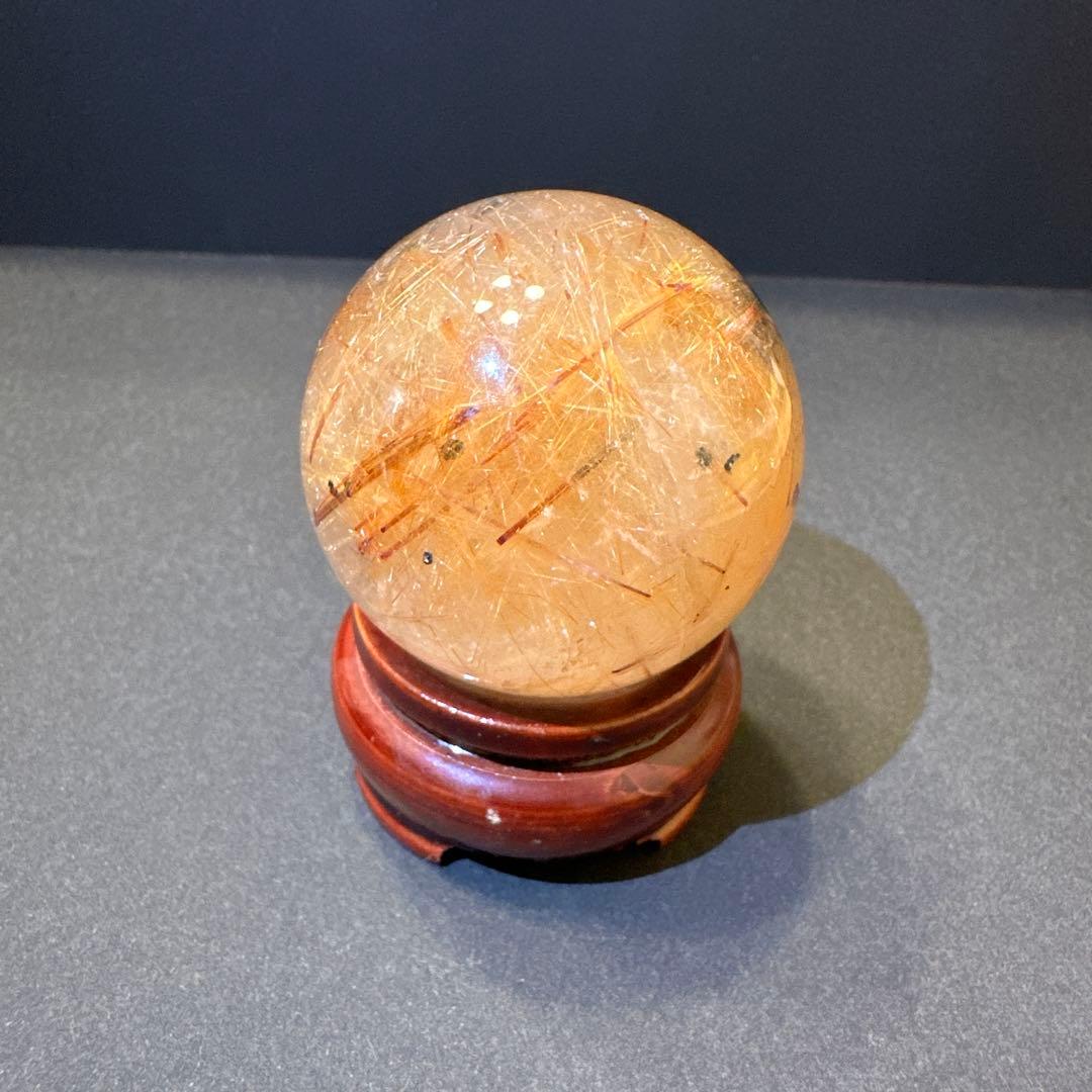 天然石 希少価値 丸玉 ルチルクォーツ 年末✨️特別値下げ✨️