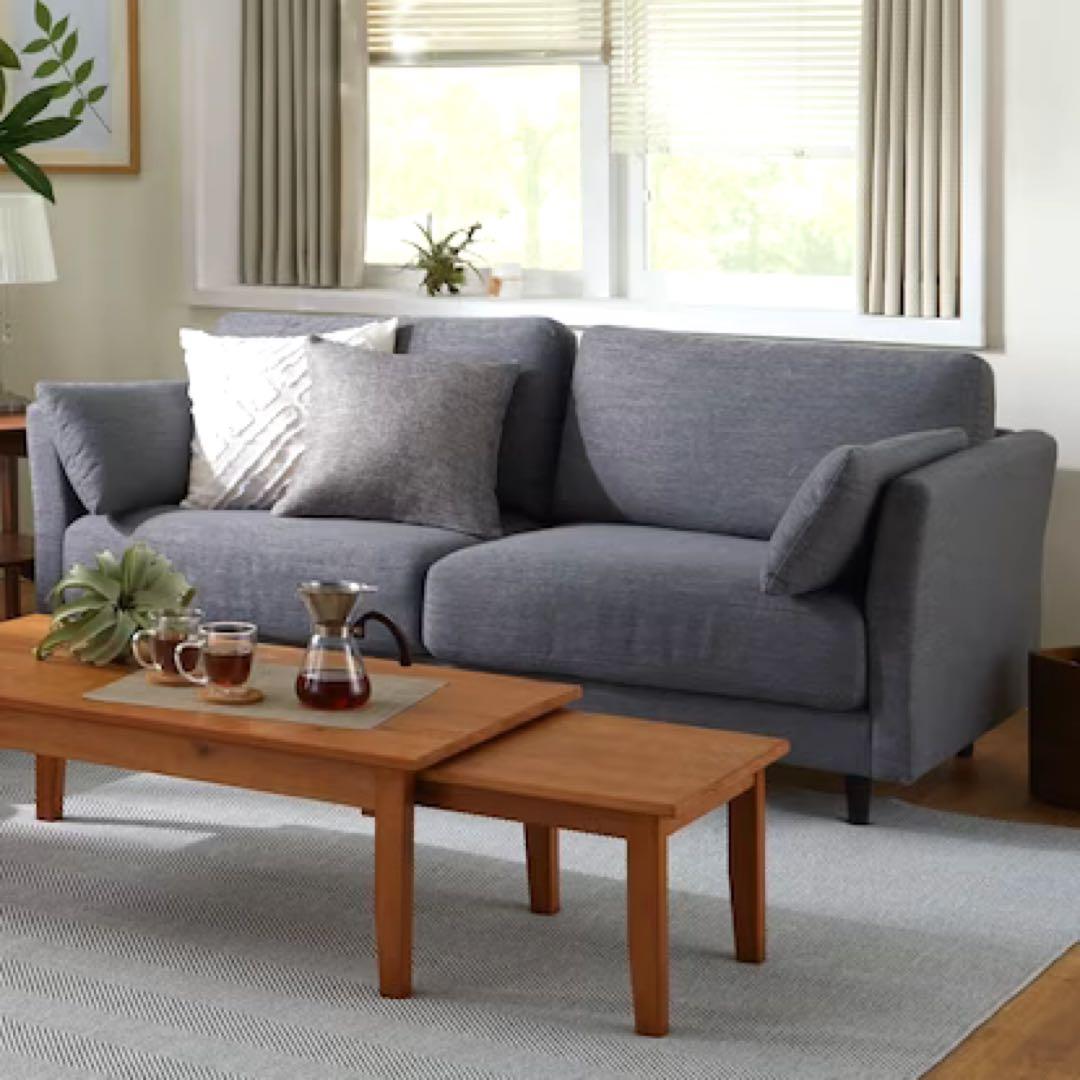 3人用布張りソファ ニトリ グレー