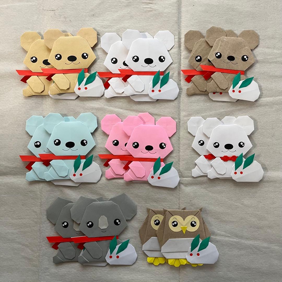 ハンドメイド 折り紙/くまちゃん達の冬