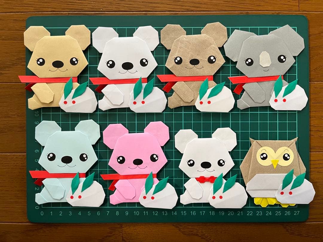 ハンドメイド 折り紙/くまちゃん達の冬