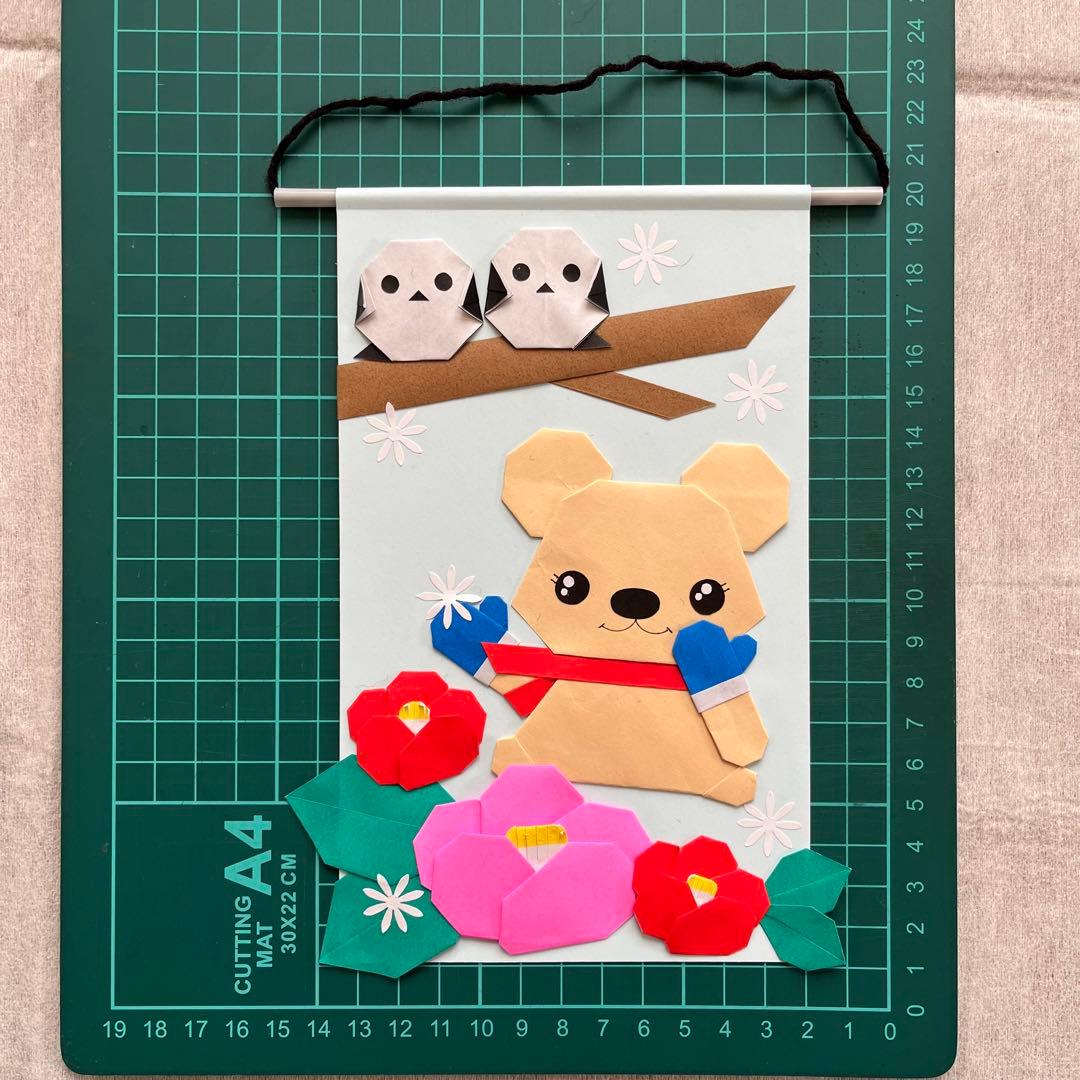 ハンドメイド 折り紙/くまちゃん達の冬