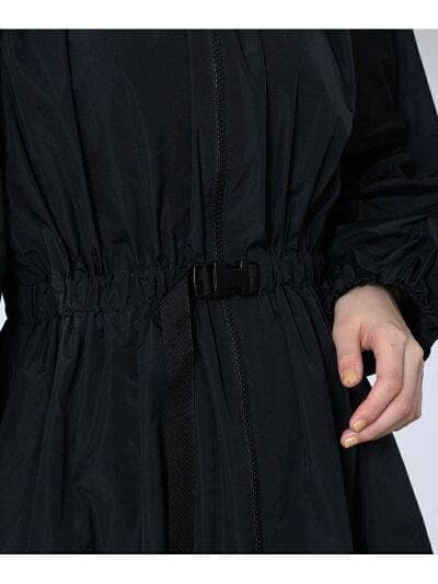 新品 BEAMS AK＋1 / ツイスト ネック ジップ ワンピース 黒