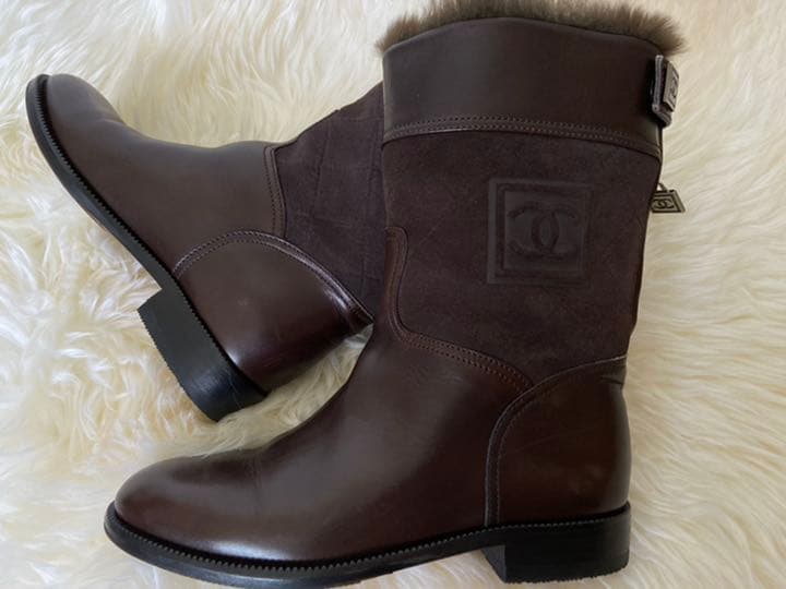 ドリスピ様❤️美品　シャネル　ブーツ　ミドル丈　ブラウン　正規品