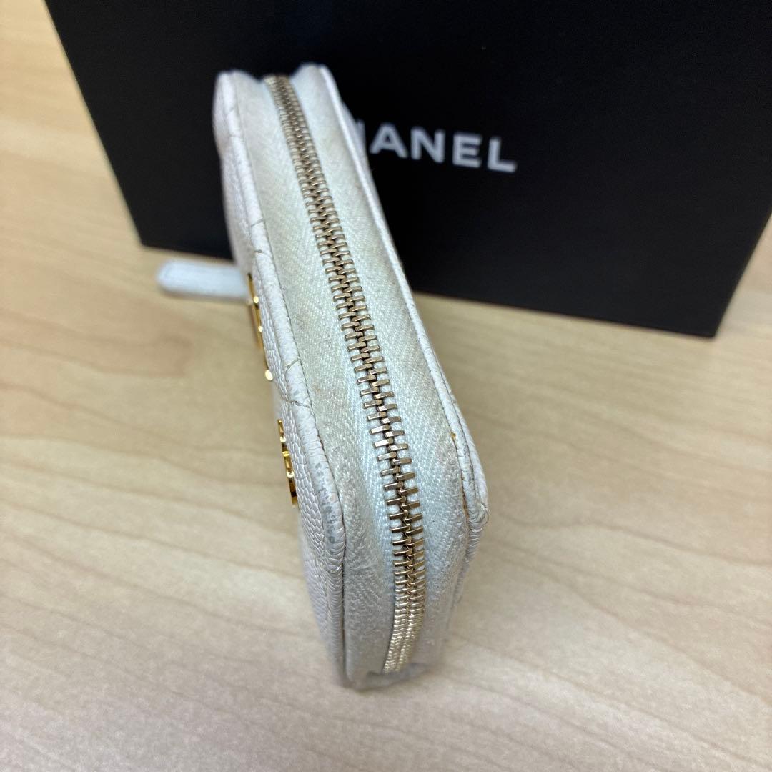 シャネル　ケース　カードケース　キャビアスキン　ココマーク