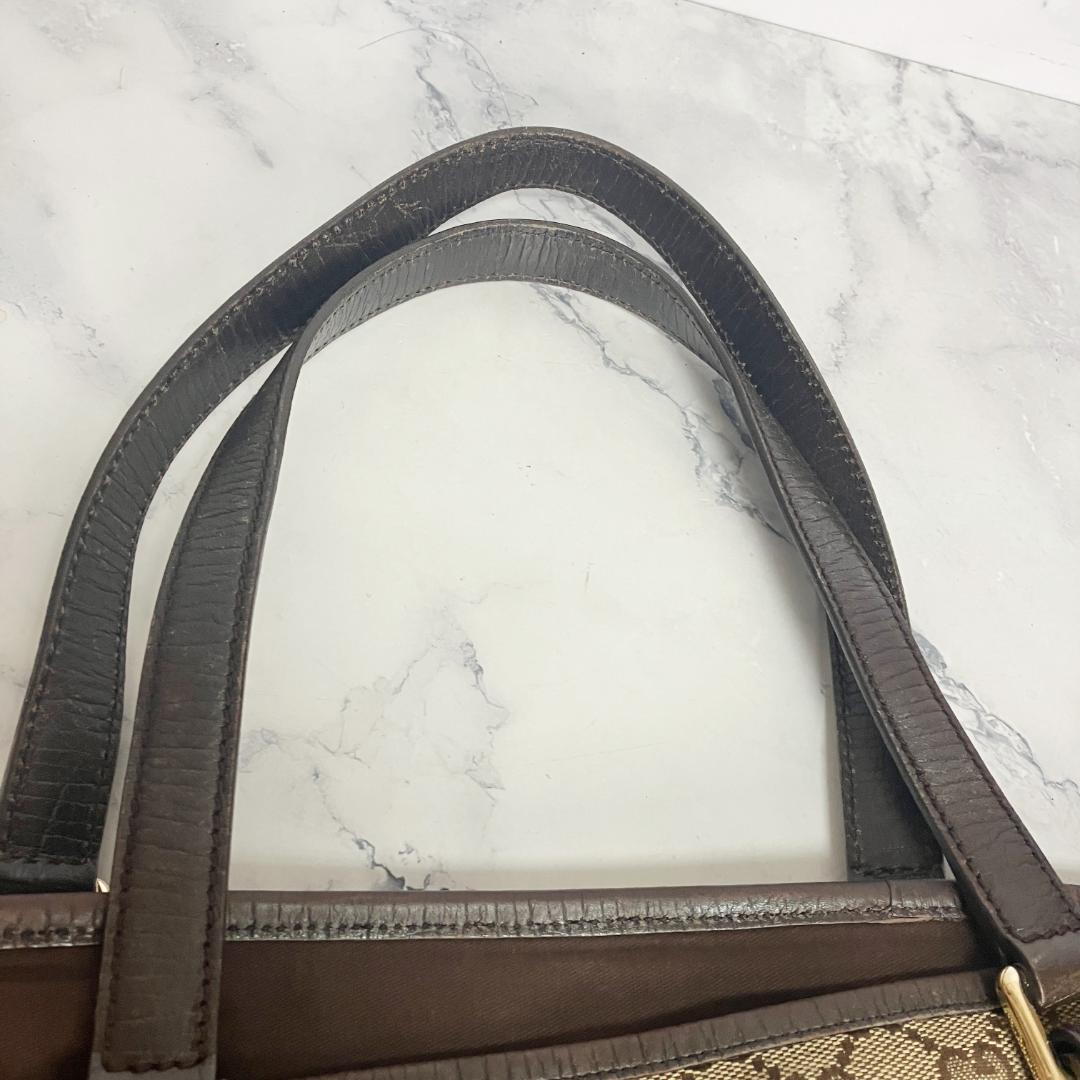B923【人気】GUCCI★GG柄 シェリーライン トートバッグ チャーム付き