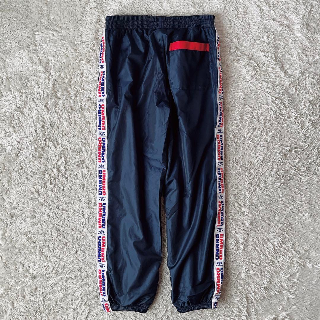 【美品】アンブロ ウインドスーツ ナイロン上下セットアップ ウインドブレーカー紺