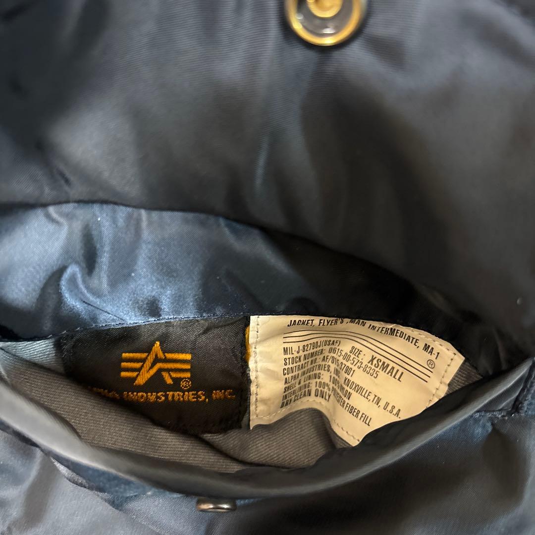 極美品！ALPHA MAー1 フライトジャケット　ネイビー　短丈