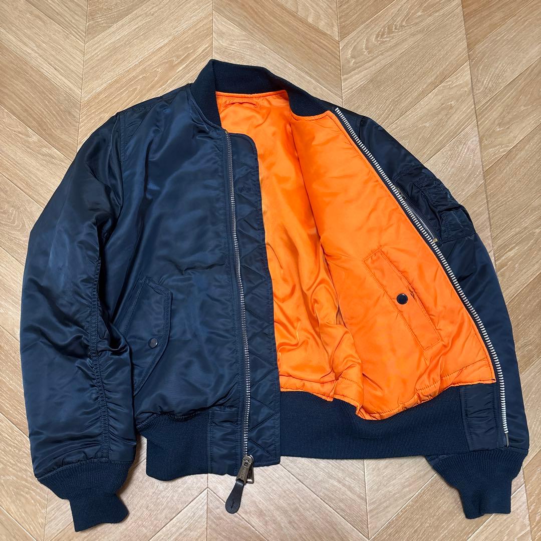 極美品！ALPHA MAー1 フライトジャケット　ネイビー　短丈