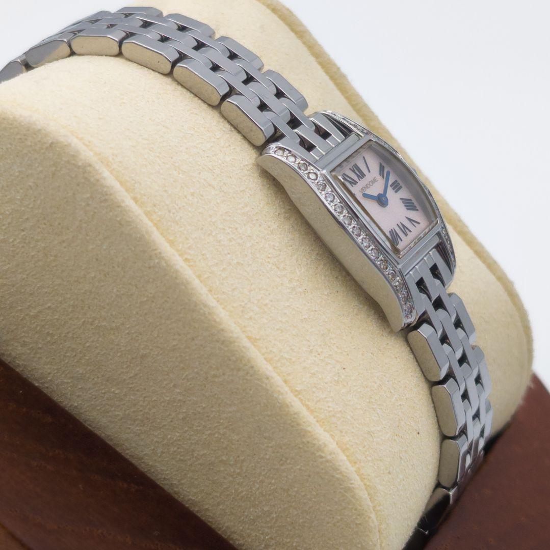 【美品/希少】ヴァンドーム青山 ダイヤ スクエア 腕時計 レディース クォーツ