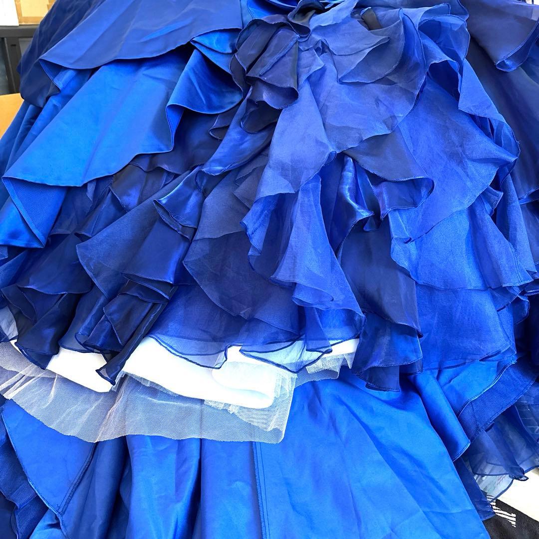 京都クラウディア　ドレス　ロイヤルブルー マーメイドライン フリル ゴージャス