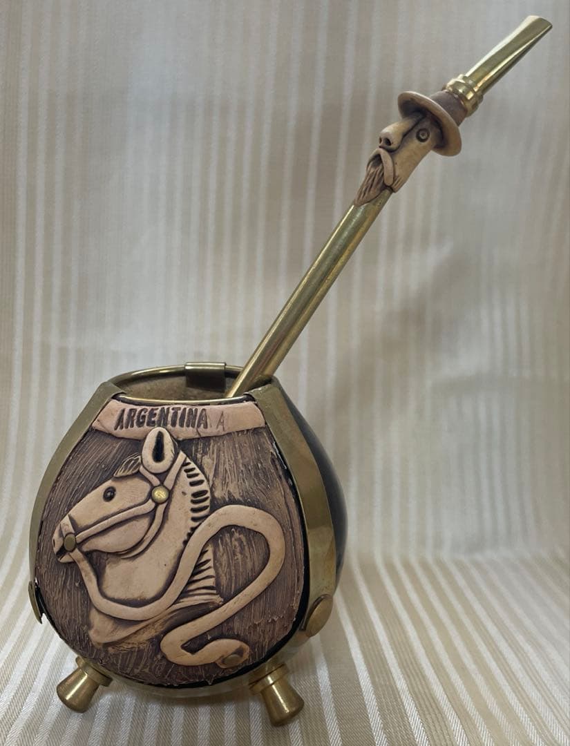 マテ茶器（マテ茶カップ）ボンビーリャ付き