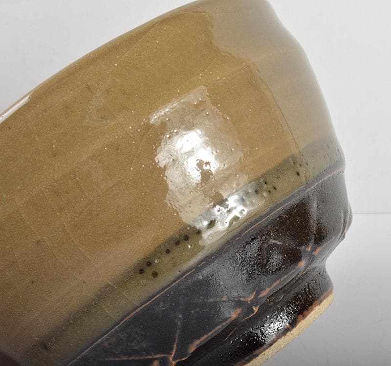 Yasu　茶道具　田村了一作　変青磁　茶碗　共箱　V　R4761