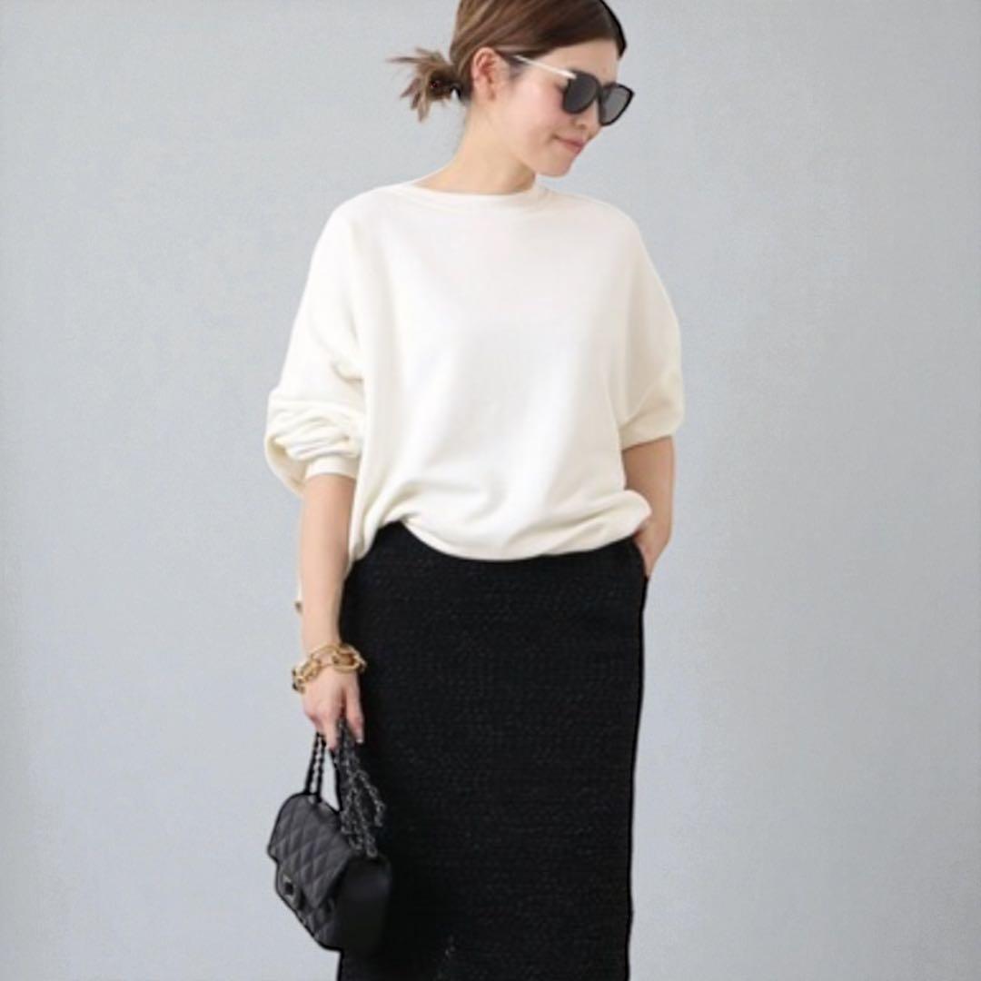 【美品】ドゥーズィエムクラス プルオーバー トレーナー スウェット 白 フリー