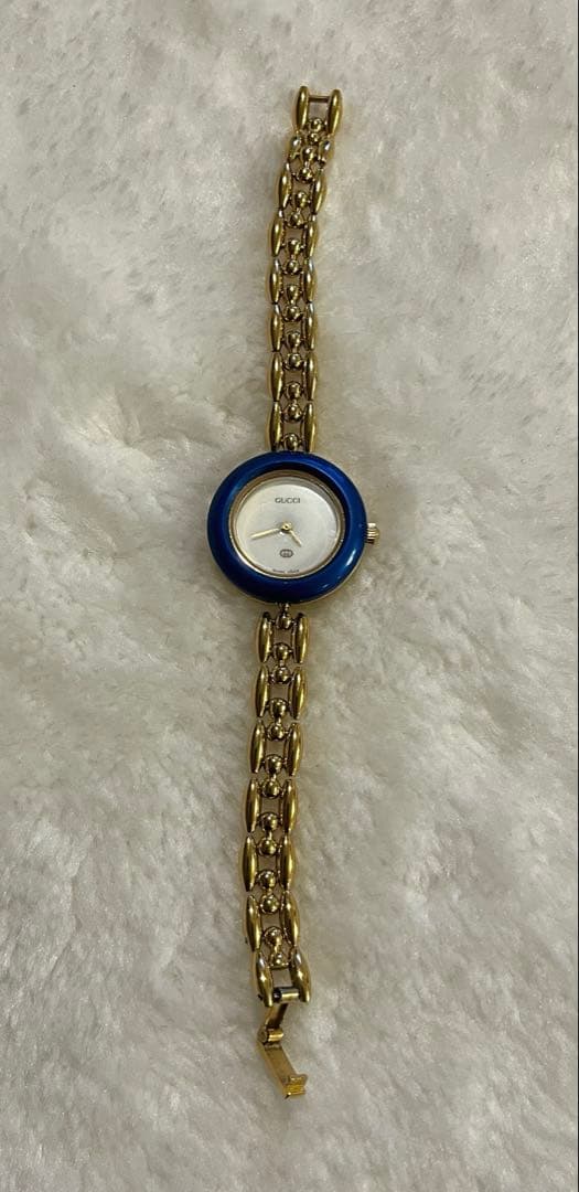 GUCCI カラーベゼル6色つきゴールド腕時計⭐︎ 電池交換済み