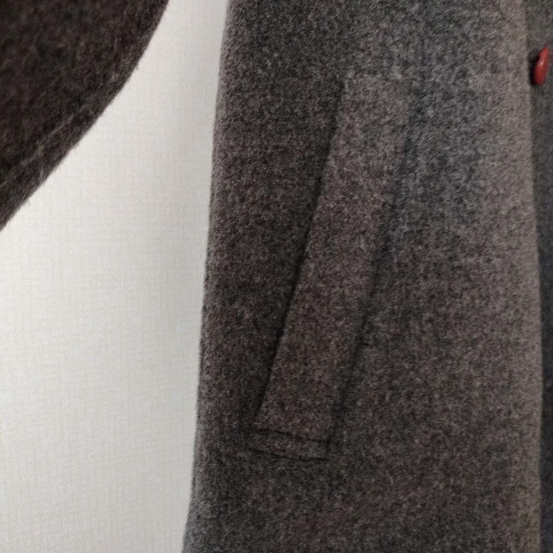 【新品未使用】グレー カシミヤ混 ウールコート ピンクボタン 9AR