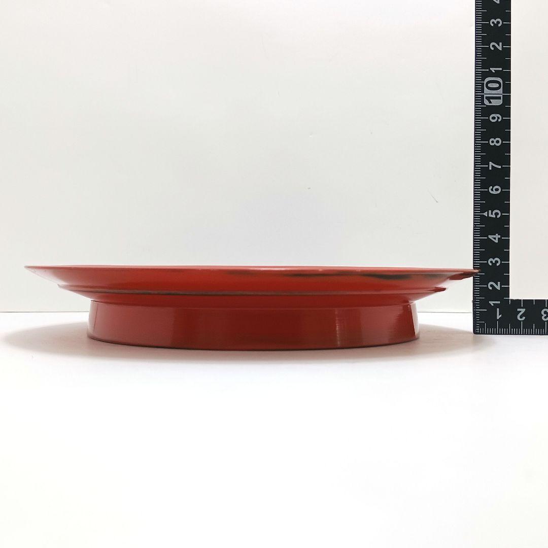 専用Y2718-11 三代 村瀬治兵衛 朱漆 高杯盆 菓子皿 直径18㎝　Z