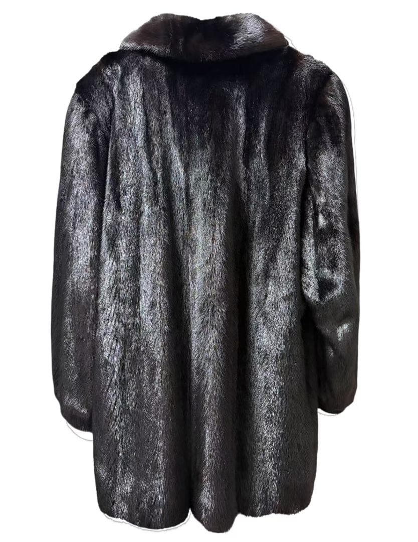 美品　ブラックジュエル　ミンクコート　毛皮　毛質艶やか　リアルファー　柔らか