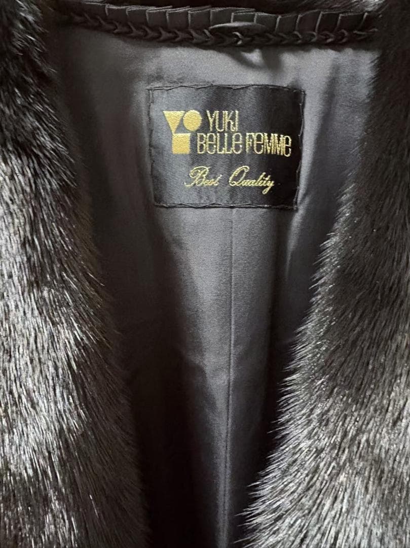 美品　ブラックジュエル　ミンクコート　毛皮　毛質艶やか　リアルファー　柔らか