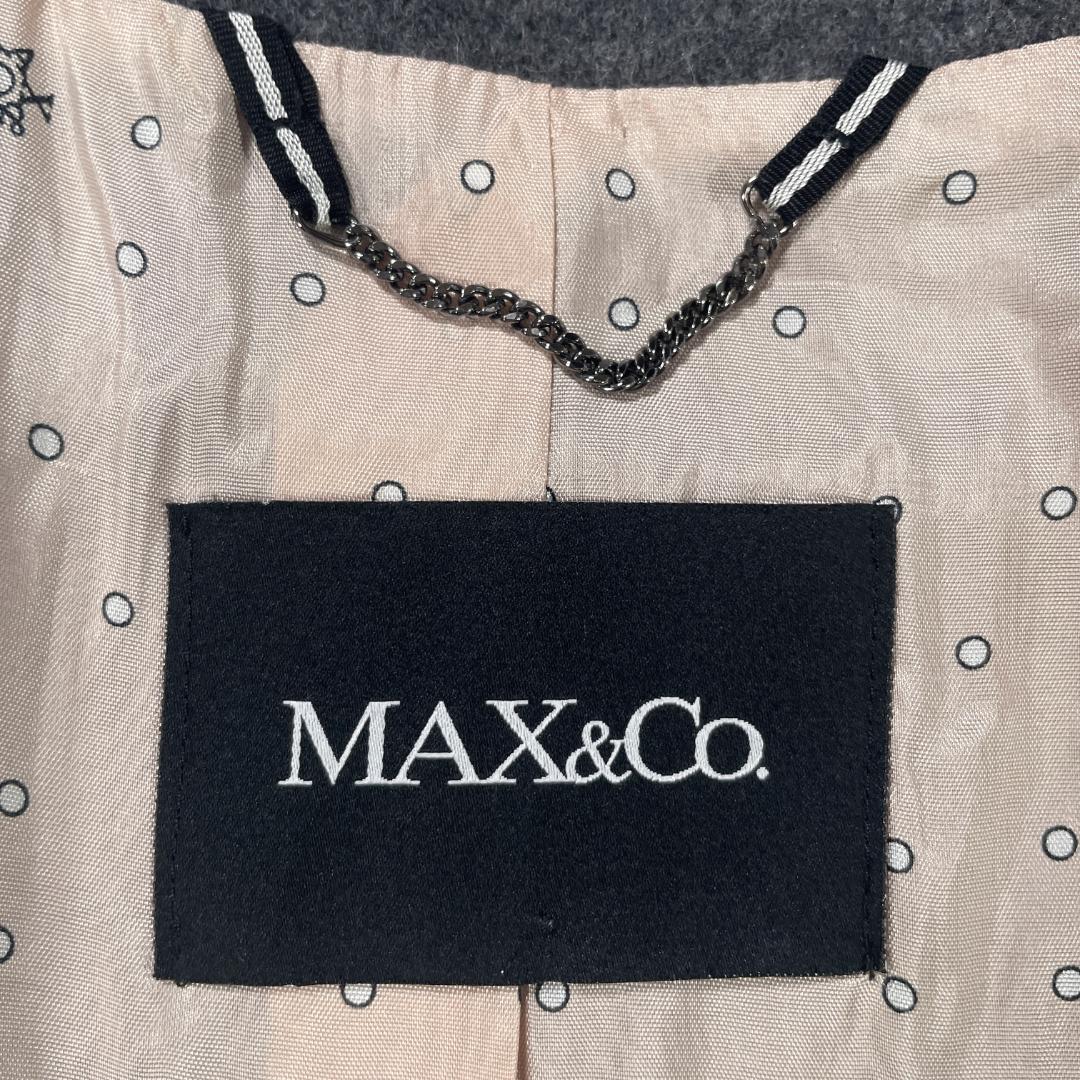 極美品✨ MAX&Co. マックスマーラ モヘヤ混 ノーカラーコート バイカラー