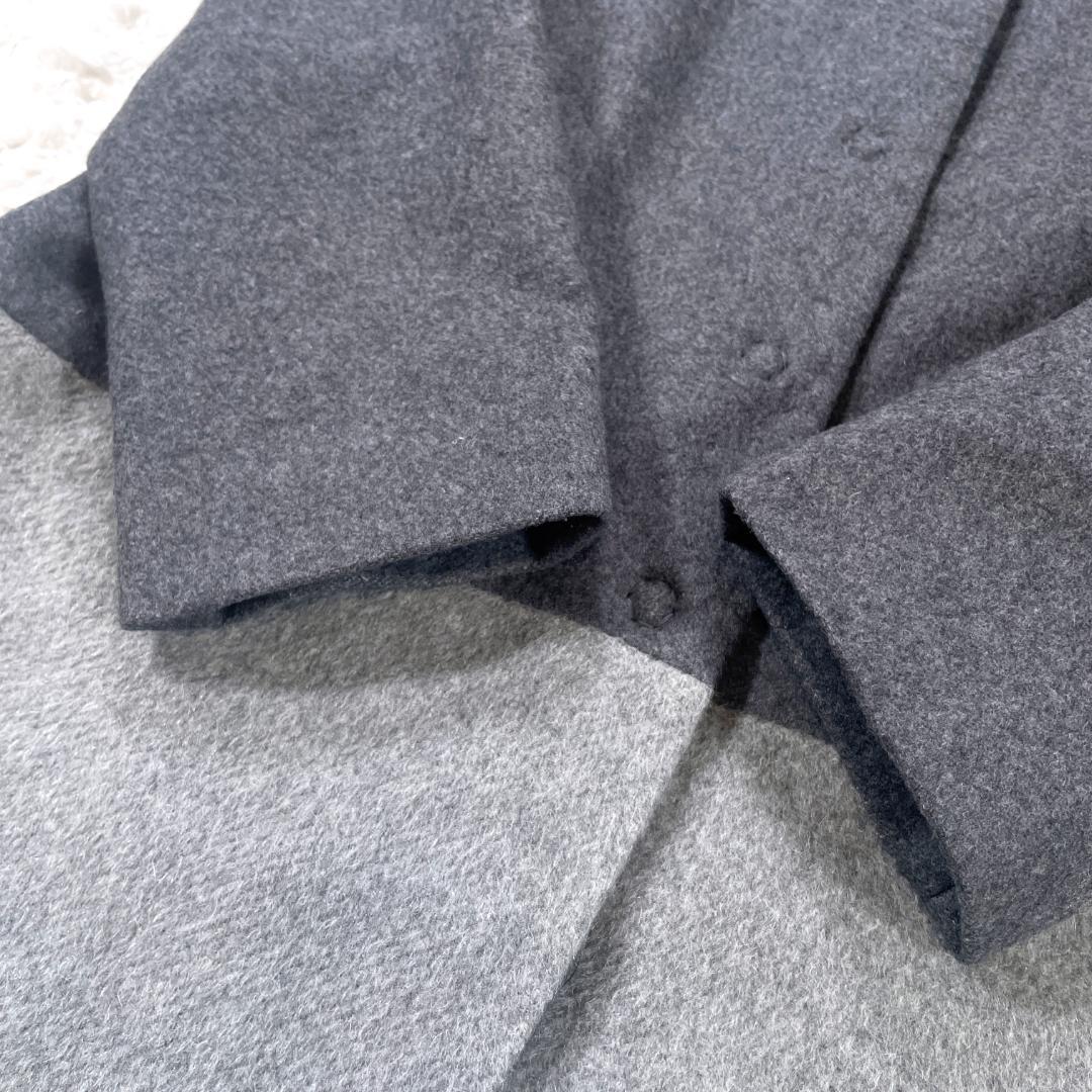 極美品✨ MAX&Co. マックスマーラ モヘヤ混 ノーカラーコート バイカラー