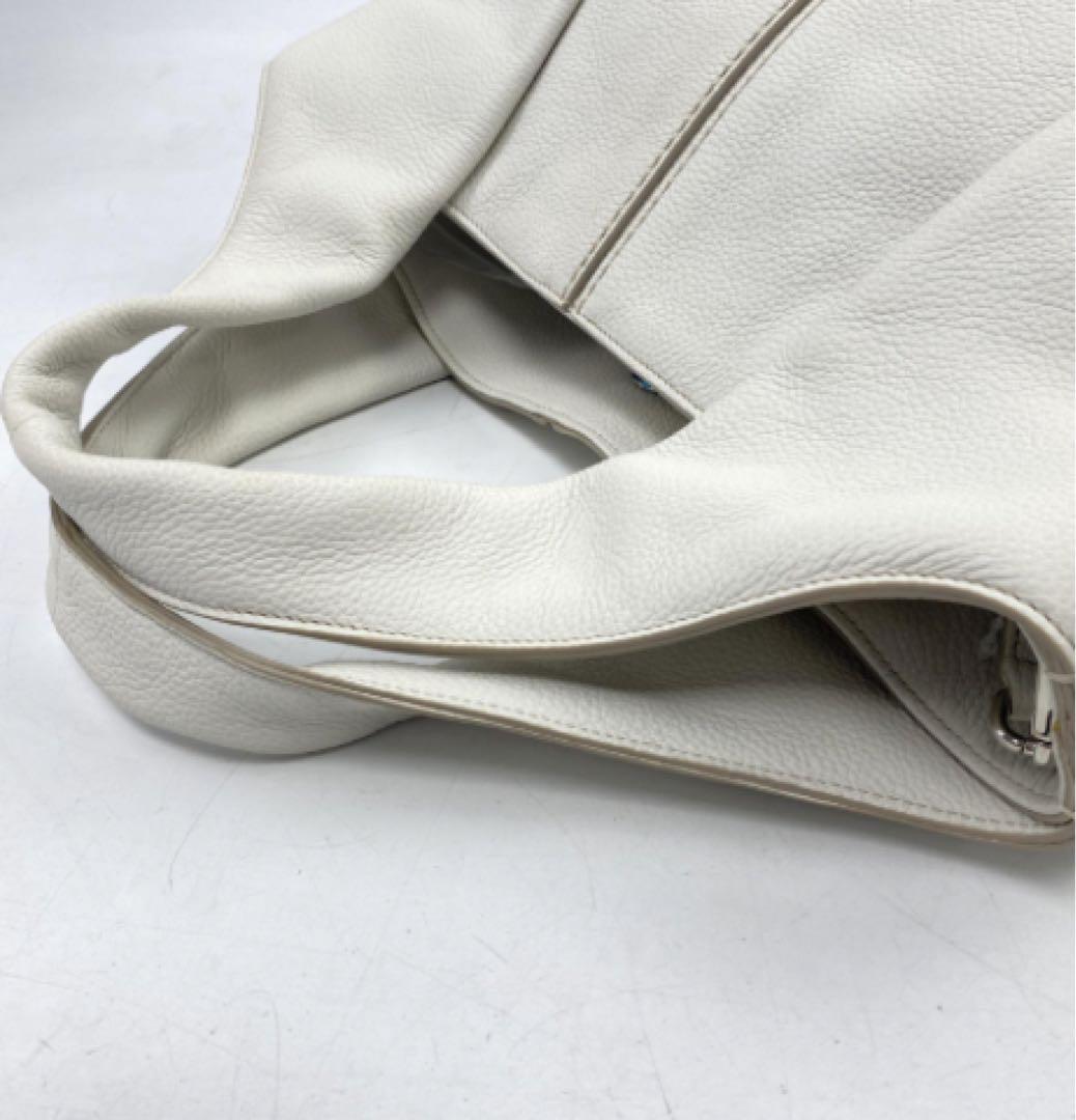 TOD’Sトッズシャツバッグホワイトレザートートバッグ