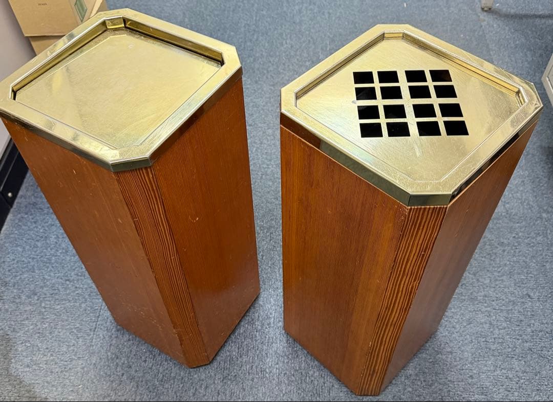 ホテル　旅館　木製灰皿&木製ゴミ箱 スタンドタイプ