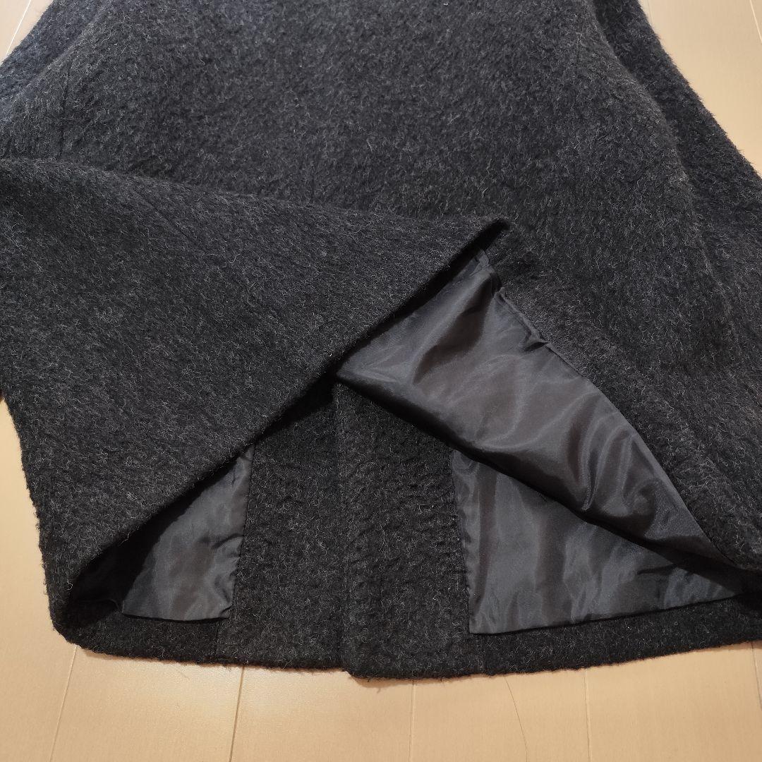 FEKETE ノーカラーウールシャギージャケット ブラック M