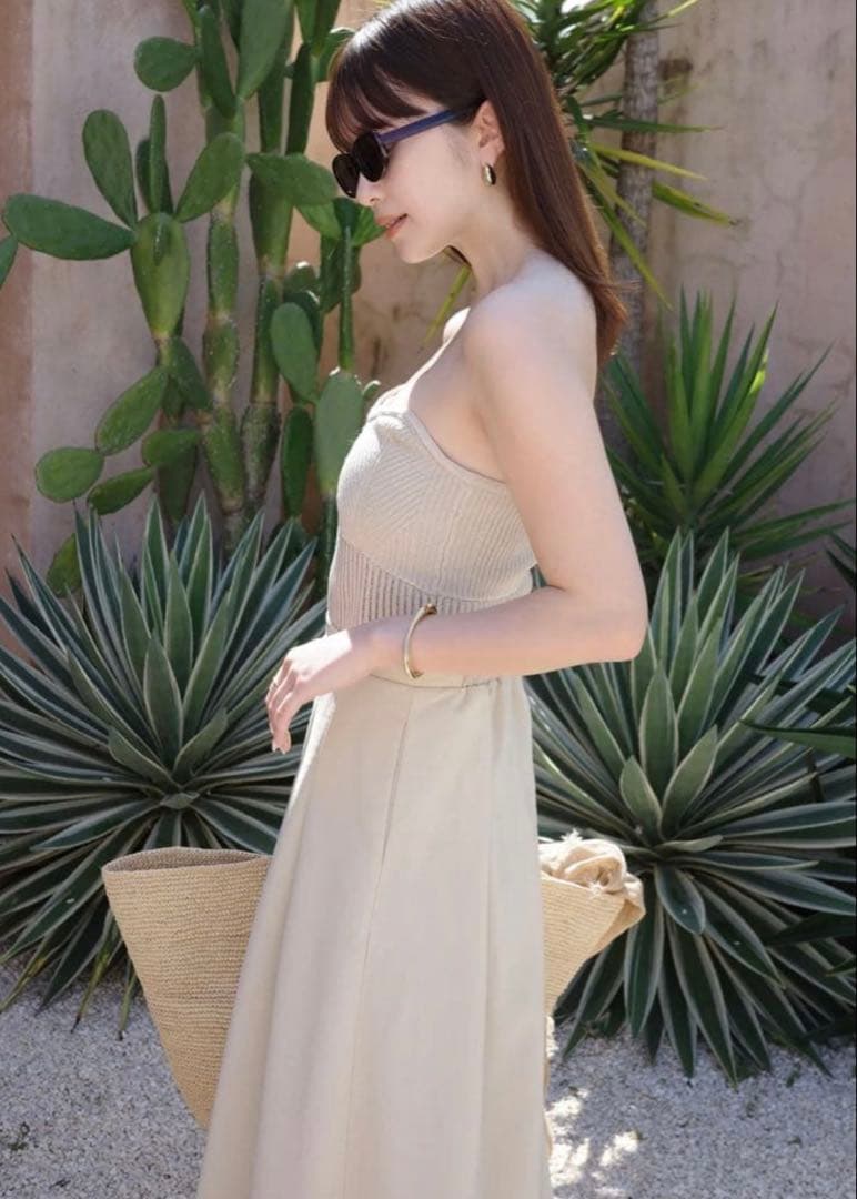 anuans ニットビスチェオールインワン M