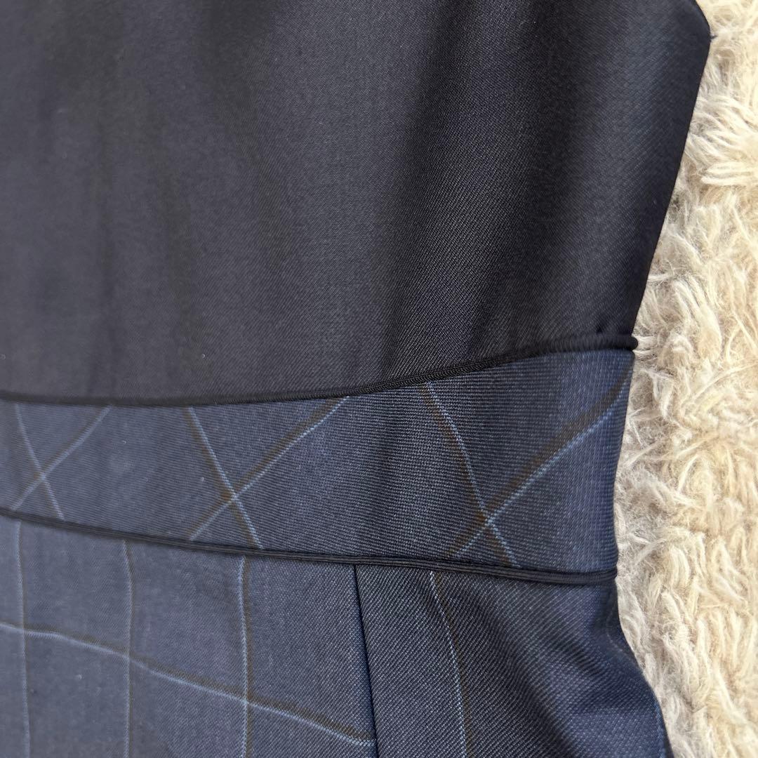 美品 マムエモア 切り替えジャンパースカート ノースリーブワンピース 紺 120