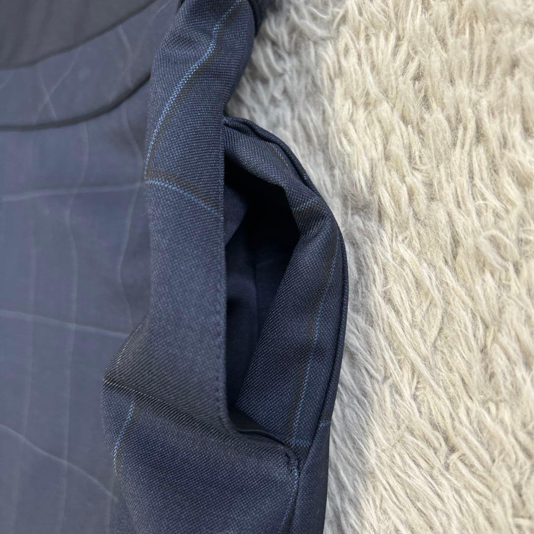 美品 マムエモア 切り替えジャンパースカート ノースリーブワンピース 紺 120